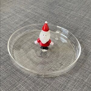 Ichendorf Santa Glass Plate - Red and White